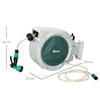 Outsunny Retractable Hose Reel Wall Mounted, 30+2m Garden Hose Pipe Reel with Lock, Auto Rewind, 7 in 1 Spray Nozzle, Includes Wall Fixings, 180 Swivel, Outdoor Watering, Grey