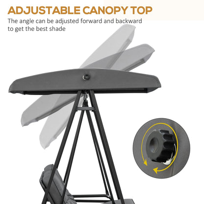 Outsunny 2 Seater Garden Swing Chair in Grey