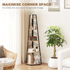 HOMCOM Corner Bookcase, 5-Tier Floor Standing Bookshelf, Shelving Unit for Living Room, Study, Bedroom, Natural Wood Finish
