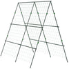 Outsunny Garden Cucumber Trellis for Climbing Plants, A-Frame Trellis Plant Support with Climbing Net, DIY Adjustable Cucumber Support Frame for Raised Bed, Vegetables, Flowers, Fruit, Green