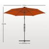 Outsunny 3(m) Solar LED Cantilever Parasol - Orange