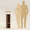 HOMCOM Set of 2 CD Media Display Shelf Unit Tower Rack with Adjustable Shelves, Rustic Brown