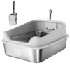 PawHut XXL Stainless Steel Cat Litter Box with High Sides, Metal Scoop, 70 x 50 x 30 cm
