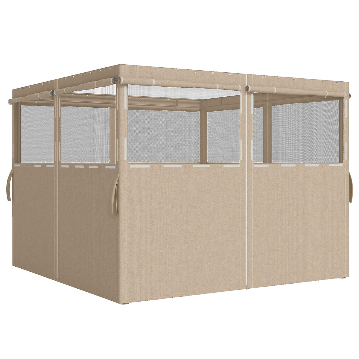 Outsunny 4 Pack Replacement Gazebo Curtains Privacy Panel for Most 3 x 3 m Gazebo, Outdoor Shelter Sidewalls, Khaki