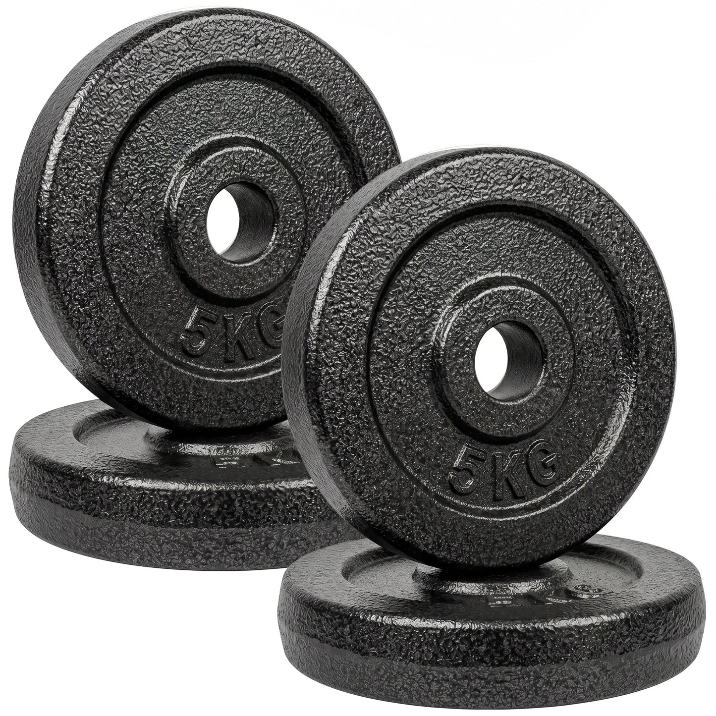 SPORTNOW Weight Plates Set, 1"/2.5cm Weight Disc Pair, 4 x 5kg Metal Dumbbell/Barbell Plates for Home Gym