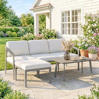 Outsunny 3 Piece Garden Dining Set in Grey