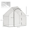 Outsunny Walk In Tomato Greenhouse Garden Outdoor Mini Greenhouse Flower Planter Steel Frame with Zipped Door & Window, PE Cover, 180 x 100 x 168CM, White