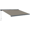 Outsunny 4 x 3(m) Full Cassette Electric Awning with Remote Controller, Aluminium Frame DIY Retractable Garden Awning, UPF50+ Sun Shade Canopy for Deck Door Window, Light Grey