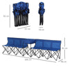 Outsunny 6 Seat Folding Sports Bench Portable Sports Team Bench Spectator Chair with Cooler Bag and Carrying Bag for Outdoor Picnic Camping - Blue