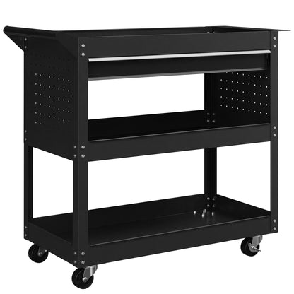DURHAND 3-Tier Tool Trolley Cart in Black