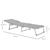 Outsunny Reclining Sun Lounger Chair Folding Camping Bed with 4-Position Adjustable Backrest, Grey