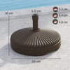 Outsunny Garden Parasol Base Holder, 28kg Sand Filled, 23kg Water Filled, Sun Umbrella Base Outdoor Umbrella Stand Weight, Brown