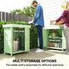 Outsunny Small Shed, Wooden Garden Shed with Openable Hinged Roof and Removable Shelf, 74 x 43 x 88 cm, Light Green