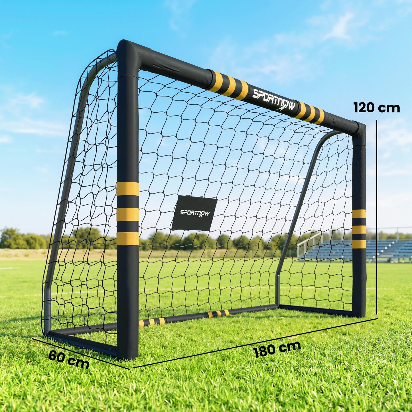 SPORTNOW Football Goal, 6 x 4ft Portable Football Net with EPE Foam Padding, PVC Tube Covers Ground Stakes and Metal Frame