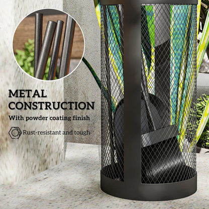 Outsunny 5-Piece Fireplace Tools Set with Mesh Basket in Black