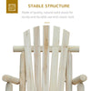 Outsunny 2 Piece Adirondack Chair Cedar Wood Ergonomic Rocking Chair Porch Rocker Garden Traditional - Burlywood