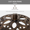 Outsunny 11.5 kg Cast Metal Round Patio Umbrella Base Stand, Umbrella Holder for Outdoor, Patio, Garden, Bronze Tone