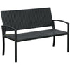 Outsunny 2 Seater Poly Rattan Garden Bench, All Weather Wicker Garden Loveseat, Outdoor Seating Bench with 240 Load Capacity, Backrest and Armrests for Patio, Terrace, Balcony, Black