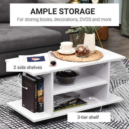 HOMCOM Modern TV Cabinet Stand in White
