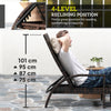 Outsunny Reclining Rattan Lounger, with Extending Footrest - Brown