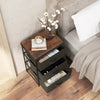 Fabric Storage Organizer Tower Unit Set of 2 with Removable Lid-Black
