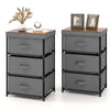 Fabric Storage Organizer Tower Unit Set of 2 with Removable Lid-Grey