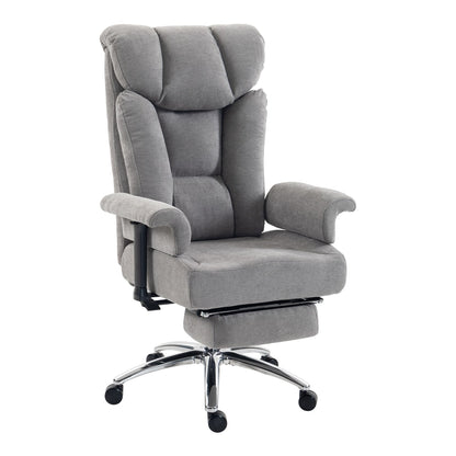 HOMCOM Big and Tall Office Chair, 250 kg Heavy Duty Executive Desk Chair with Adjustable Padded Armrests and High Back, Grey