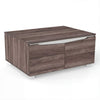 Farmhouse Coffee Table with Storage Center Table with 4 Doors and 2-Way Opening-Brown