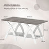 Farmhouse Wooden Accent Table with X-shaped Legs and Storage Shelf-Light Grey