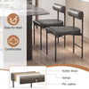Faux Leather Upholstered Kitchen Side Chair with Curved Set of 4-Grey