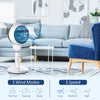 HOMCOM 9'' Air Circulator Fan 3 Speed 3 Mode, 70Â° Oscillation 90Â° Vertical Tilt, Height Adjustable, Remote Controller, for Living Room, Bedroom, Office, Black and White
