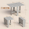 HOMCOM Folding Dining Table, Space-Saving Drop Leaf Kitchen Table for 4-6 People Grey
