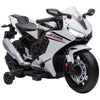HOMCOM 6V Honda Licensed Kids Motorcycle w/ Music, Training Wheels - White