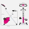 SPORTNOW Folding and Quiet Exercise Bike with 8-Level Magnetic Resistance and Heart Rate Sensor, for Home Gym, Pink and White