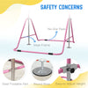 HOMCOM Kids Gymnastic Bar, with Adjustable Height, Foldable Horizontal Bars - Pink