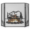 132 x 79 cm Fireplace Screen with Natural Scenery and Moose Pattern