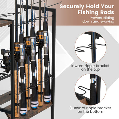 Close-up of the fishing rod holder's secure rod gripping brackets