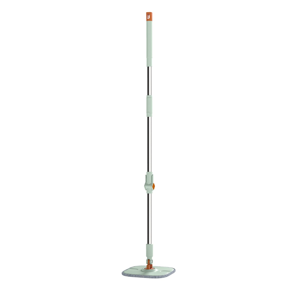 Flat Floor Mop and Bucket System with Washable Microfiber Pads-Green