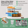 Flat Floor Mop and Bucket System with Washable Microfiber Pads-Green