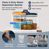 Flat Floor Mop and Bucket System with Washable Microfiber Pads-Navy