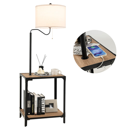 Floor Lamp with End Table