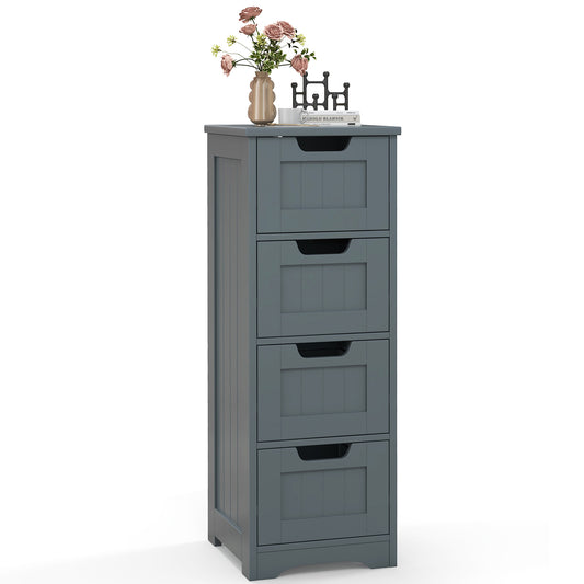 Floor Storage Cabinet freestanding bathroom cabinet with 4 drawers in grey