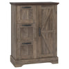 Floor Cabinet with Barn Door and 3 Storage Drawers-Rustic Oak