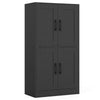Floor Storage Cabinet with Doors and Adjustable Shelves-Black
