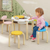 Flower-shaped Children Table Set with 2 Colorful Chairs and Stools-Multicolor