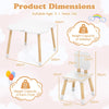 Flower-shaped Kids Table Set with 2 Child-sized Chairs and Wood Legs-White