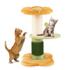Flower Cat Tree 69 CM Tall Kitten Tower with Hanging Ball-Yellow