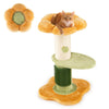 Flower Cat Tree 69 CM Tall Kitten Tower with Hanging Ball-Yellow