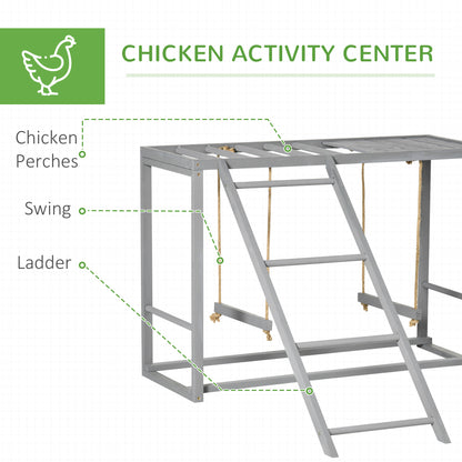 PawHut Walk In Chicken Run مع رف أنشطة الدجاج والغطاء، 3 × 6 × 2 متر