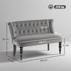 HOMCOM Velvet 2 Seater Sofa, Button Tufted Wingback Loveseat with Rubber Wood Legs for Living Room, Bedroom, Charcoal Grey